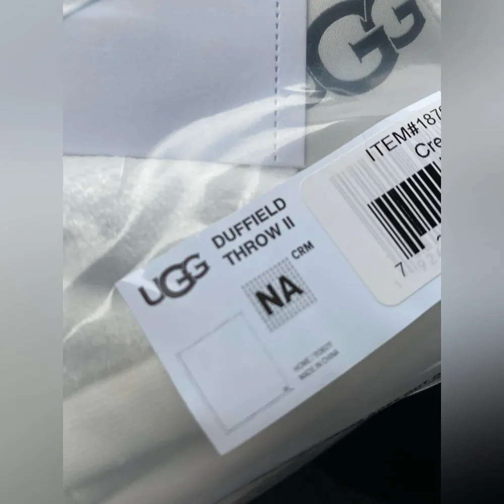 UGG Duffield Throw II Blanket 50x70 cream white NEW